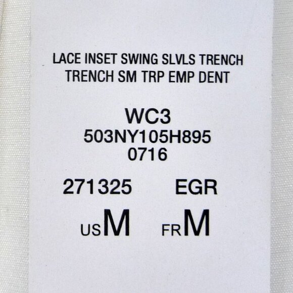 BEBE Lace Inset Trench Vest MEDIUM - Picture 12 of 12